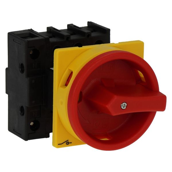 Main switch, P1, 40 A, flush mounting, 3 pole + N, Emergency switching off function, With red rotary handle and yellow locking ring, Lockable in the 0 image 19