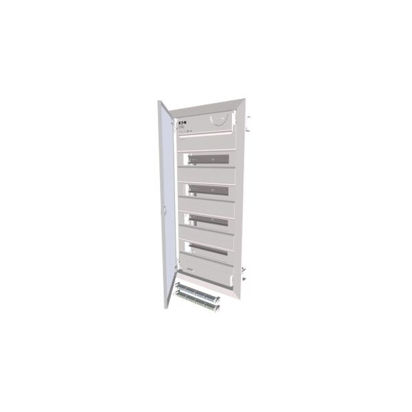 Hollow wall compact distribution board, 4-rows, flush sheet steel door image 1