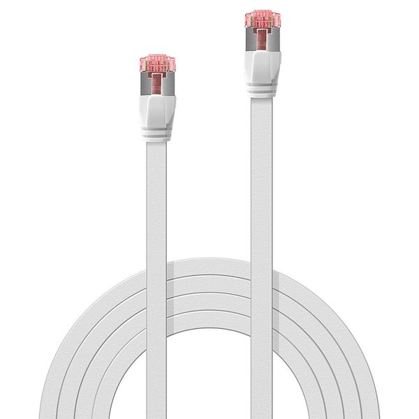 3m Cat.6 U/FTP Flat Network Cable, White RJ45, M/M, 250MHz, copper, 32AWG image 2