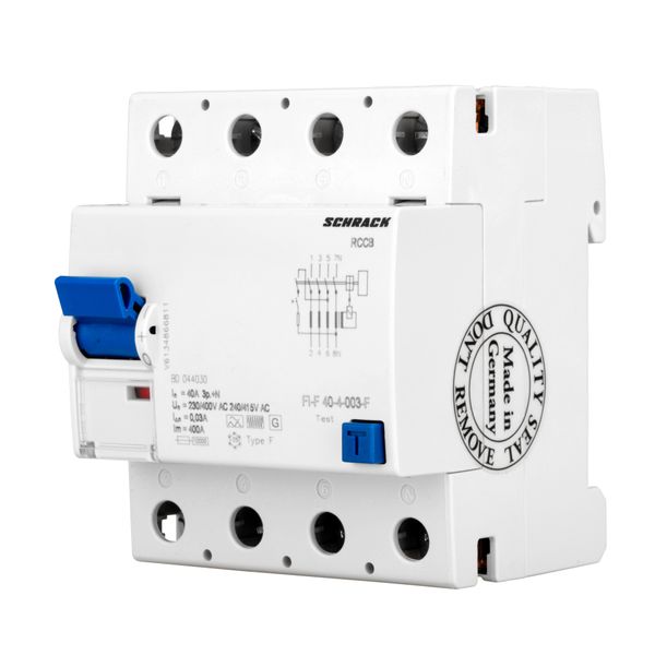 Residual current circuit breaker 40A, 4-p, 30mA, type F,G,V image 3