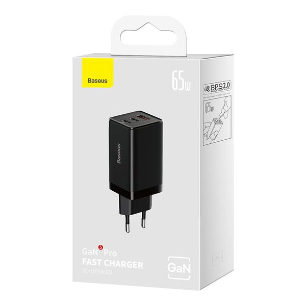 Wall Charger GaN5 Pro 140W USB + 2xUSB-C QC4+ PD3.1 with USB-C 1m Cable, Black image 6