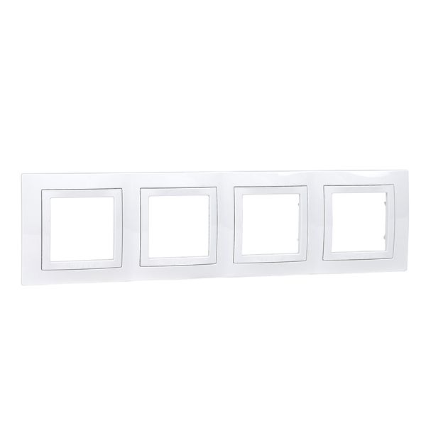 Unica Basic - cover frame - 4 gangs, H71 - white/white image 3