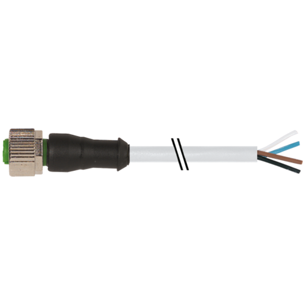 M12 female 0° A-cod. with cable PUR 4x0.34 gy UL/CSA 10m image 1