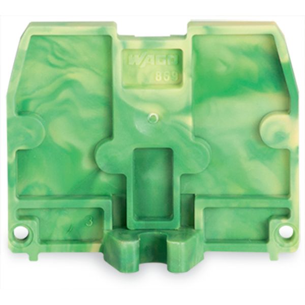 End plate with fixing flange M3 2.5 mm thick green-yellow image 4
