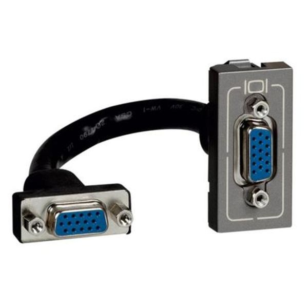 HD15 socket Arteor - preterminated - 1 module - magnesium image 1