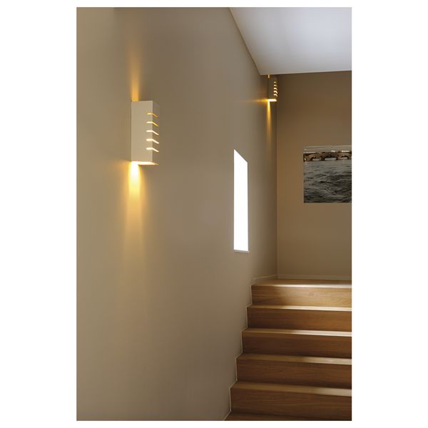 GL 100 SLOT wall lamp, E14, max. 40W, angular, white plaster image 8