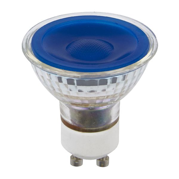 LED GU10 MR16 Glass 50x54 230V 5W 38° AC Blue Non-Dim image 1