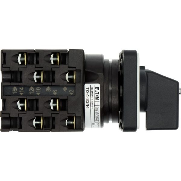 On-Off switch, T0, 20 A, flush mounting, 4 contact unit(s), 8-pole, with black thumb grip and front plate image 2