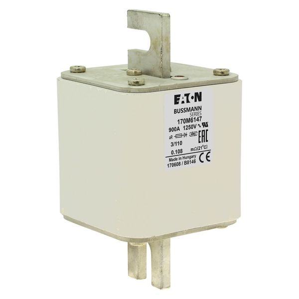 Fuse-link, high speed, 900 A, AC 1250 V, size 3, 76 x 90 x 139 mm, aR, DIN, IEC, single indicator image 16