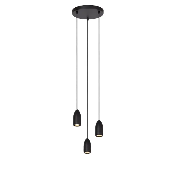 EVORA Pendant light-Black-Ø25-3xGU10-35W-Metal image 1