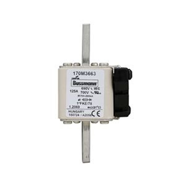 Fuse-link, high speed, 125 A, AC 690 V, compact size 1, 45 x 59 x 110 mm, aR, IEC, UL image 4