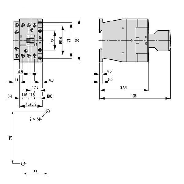 Contactor 11kW/400V/25A, 1 NC, coil 24VDC image 3