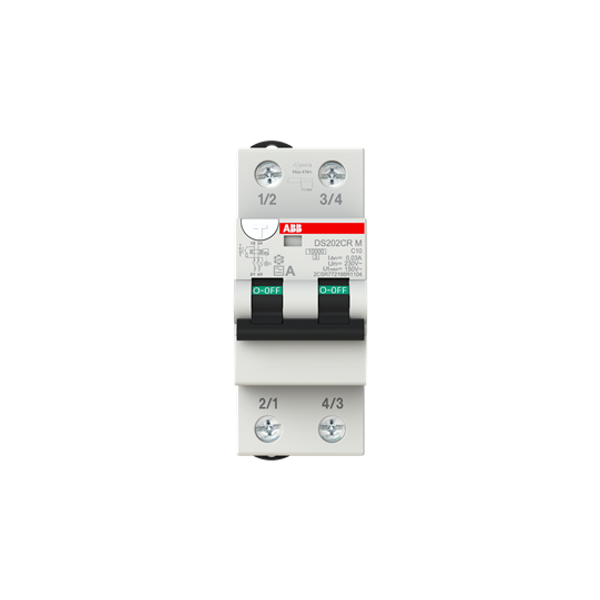 DS202CR M C10 A30 50/60 Residual Current Circuit Breaker with Overcurrent Protection image 1