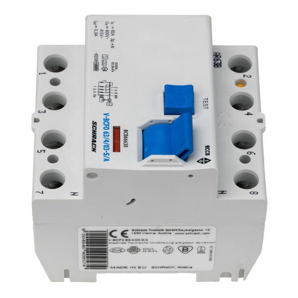 Residual current circuit breaker 63A, 4-p, 300mA,type S, A,V image 7