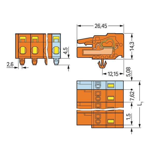 1-conductor female connector CAGE CLAMP® 2.5 mm² orange image 4