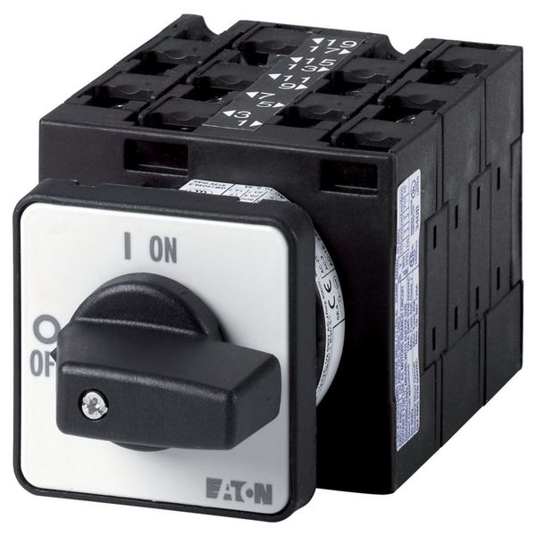 On-Off switch, T3, 32 A, flush mounting, 5 contact unit(s), 9-pole, with black thumb grip and front plate image 3