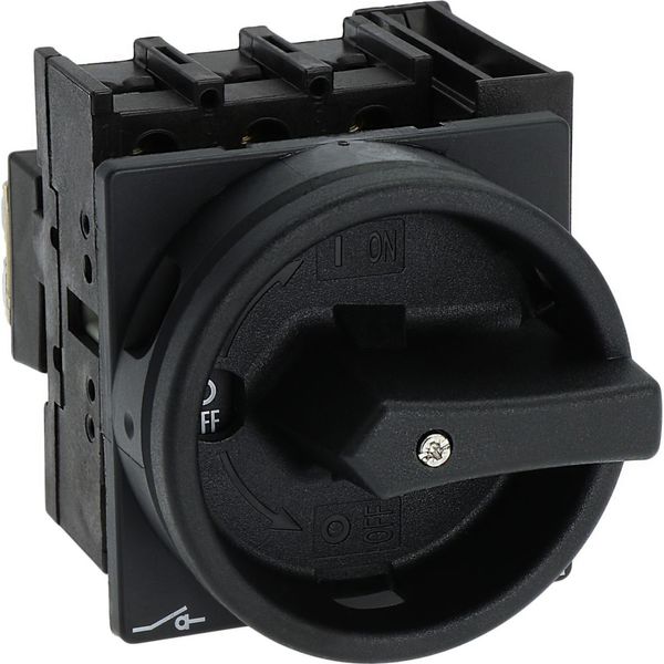 Main switch, P1, 32 A, flush mounting, 3 pole, 1 N/O, 1 N/C, STOP function, With black rotary handle and locking ring, Lockable in the 0 (Off) positio image 38