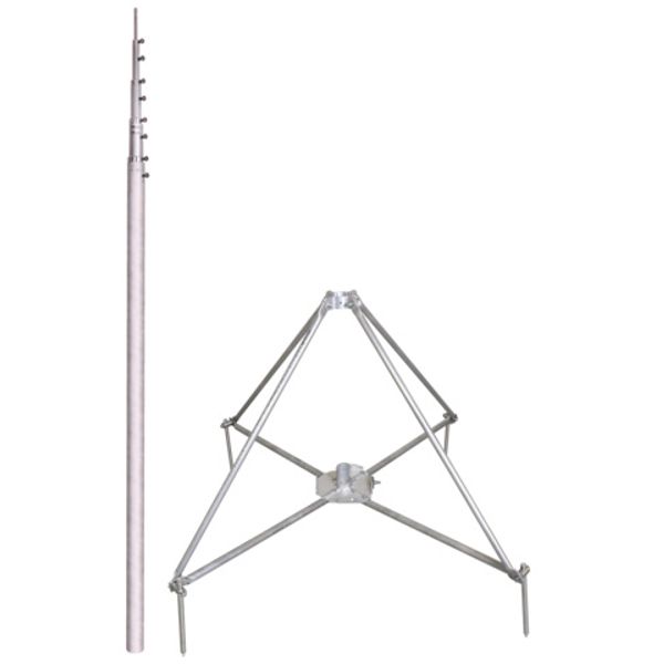 -SET- telesc. air-term. rod L 6.5 m Al with 4-legged stand D 50 mm R 6 image 1