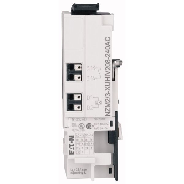 Shunt release for NZM2/3, 1 early-make auxiliary contact, 2NO, 24AC/DC, Push-in terminals image 1