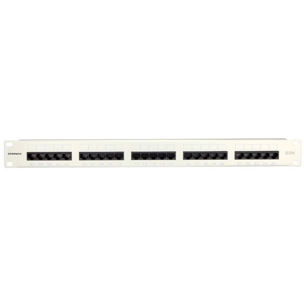 Patchpanel 25xRJ45 unshielded, ISDN, 19", 1U, RAL7035 image 3