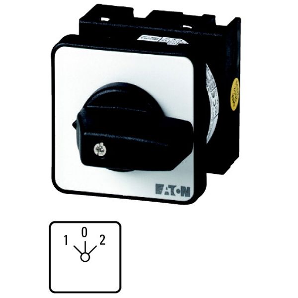 Spring-return switch, T0, 20 A, flush mounting, 2 contact unit(s), Contacts: 4, 45 °, momentary/maintained, With 0 (Off) position, with spring-return image 1