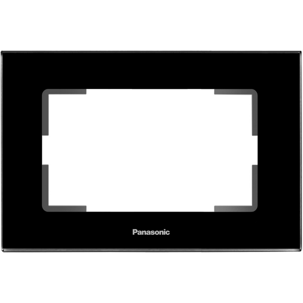 Karre Plus Accessory Glass - Black Two Gang Flush Mounted Frame image 1