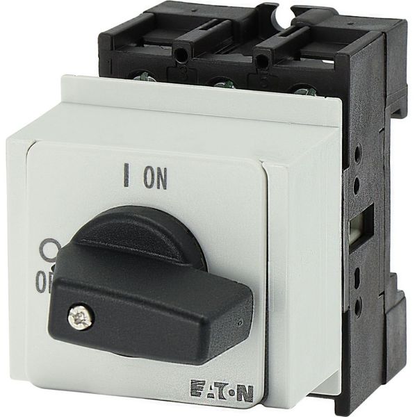 On-Off switch, P1, 32 A, service distribution board mounting, 3 pole + N, 1 N/O, 1 N/C, with black thumb grip and front plate image 6