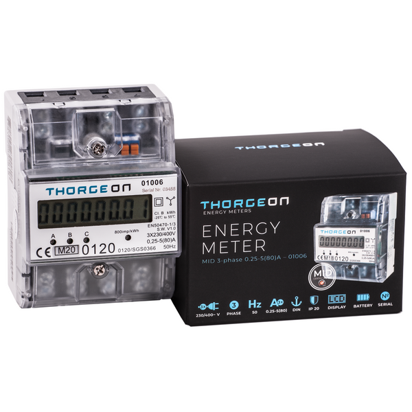 3-Phase DIN Energy Meter 80A MID certificate THORGEON image 1