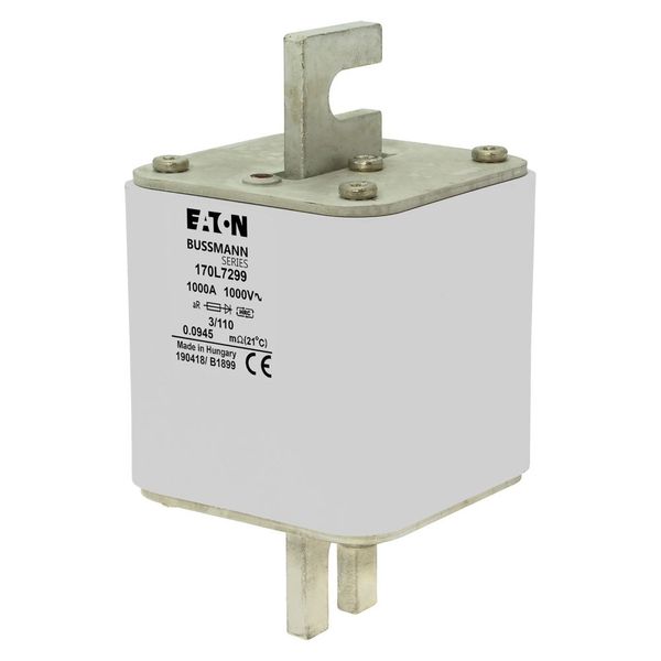 Fuse-link, high speed, 1000 A, AC 1000 V, Size 3, 76 x 90 x 141 mm, aR, DIN, IEC, visual indicator, 110 mm centres image 5