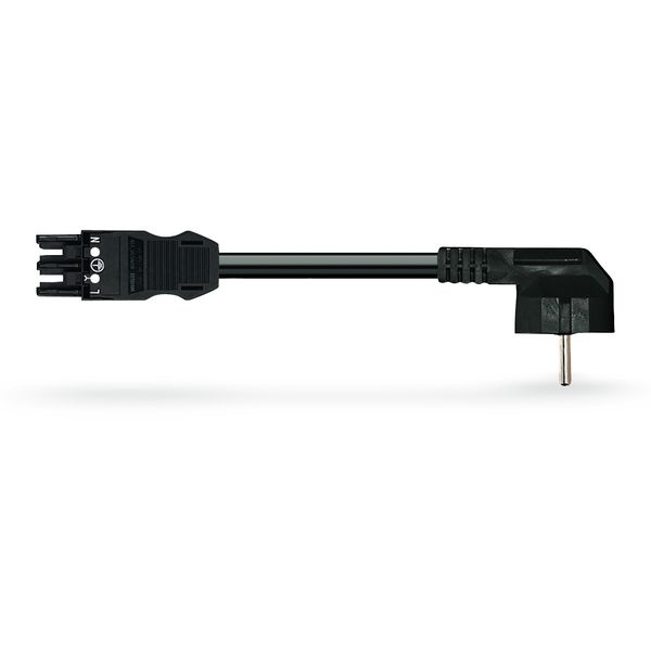 pre-assembled adapter cable;Socket/SCHUKO plug;3-pole;black image 1