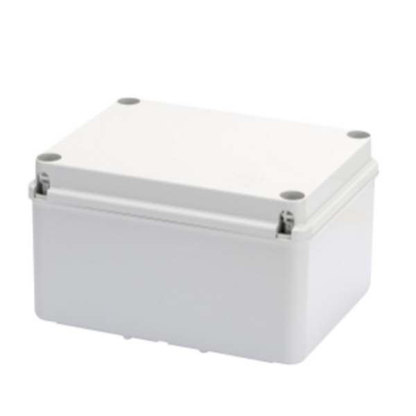 JUNCTION BOX WITH HIGH CAPACITY BOTTOM AND PLAIN SCREWED LID - IP56 - INTERNAL DIMENSIONS 300X220X170 - SMOOTH WALLS - GREY RAL 7035 image 1