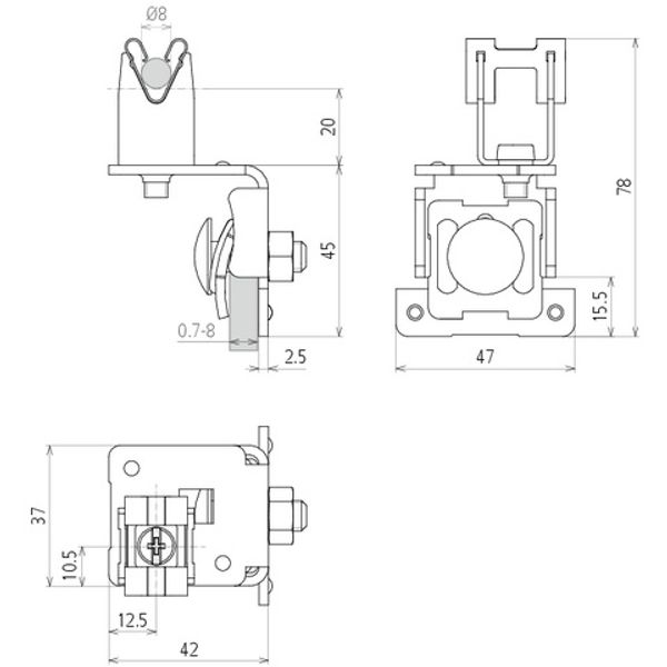 Roof cond. holder StSt f. tin roofs w. parallel seam DEHNgrip f. Rd 8m image 2