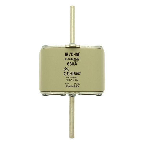 Fuse-link, LV, 630 A, AC 500 V, NH4, gL/gG, IEC, single indicator, live gripping lugs image 9