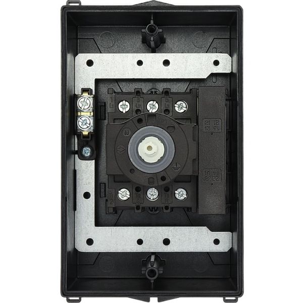 Main switch, P1, 32 A, surface mounting, 3 pole, 1 N/O, 1 N/C, STOP function, With black rotary handle and locking ring, Lockable in the 0 (Off) posit image 5