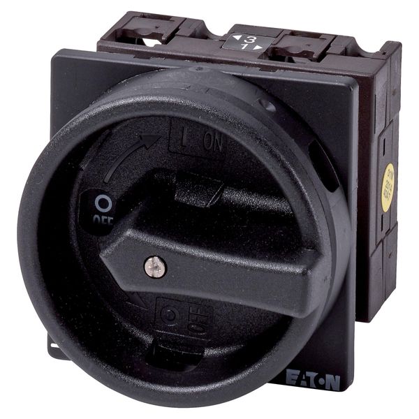 Main switch, T3, 32 A, flush mounting, 1 contact unit(s), 2 pole, STOP function, With black rotary handle and locking ring, Lockable in the 0 (Off) po image 2