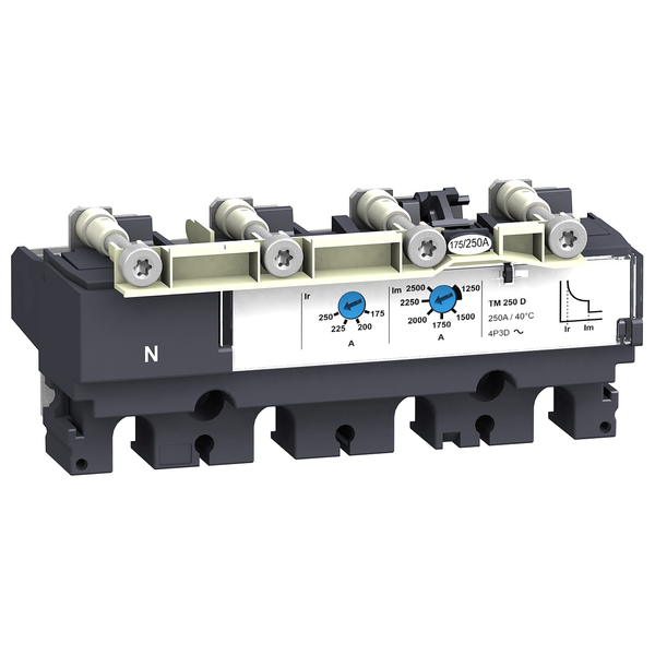 trip unit TM160D for ComPact NSX 160 circuit breakers, thermal magnetic, rating 160 A, 4 poles 4d image 2