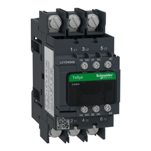 TeSys Deca contactor , 3P(3 NO) , AC-3/AC-3e , = 440V, 40 A , 24V AC 50/60 Hz coil image 3