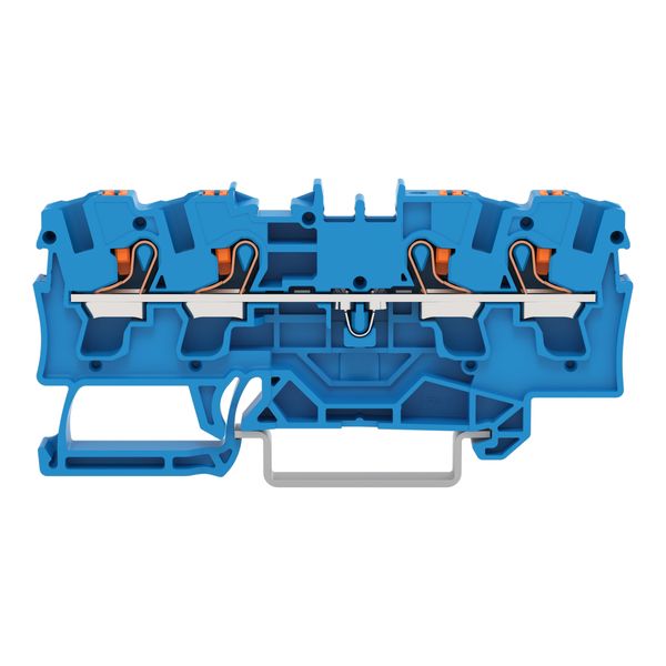 4-conductor through terminal block with push-button 4 mm² blue image 3