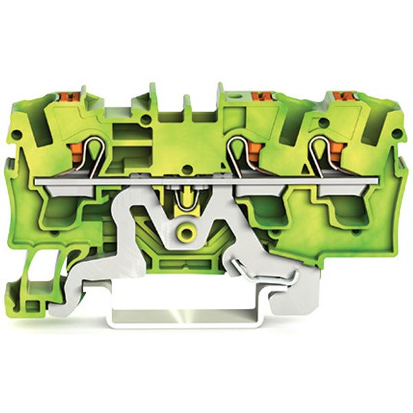 3-conductor ground terminal block with push-button 4 mm² green-yellow image 3