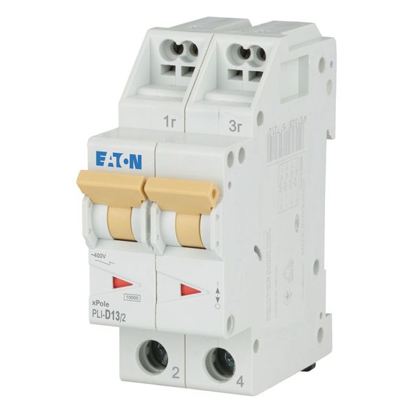 Miniature circuit breaker (MCB) with plug-in terminal, 13 A, 2p, characteristic: D image 2