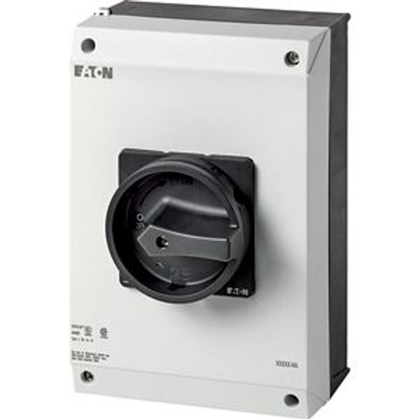 Main switch, P3, 63 A, surface mounting, 3 pole, 1 N/O, 1 N/C, STOP function, With black rotary handle and locking ring, UL/CSA image 2