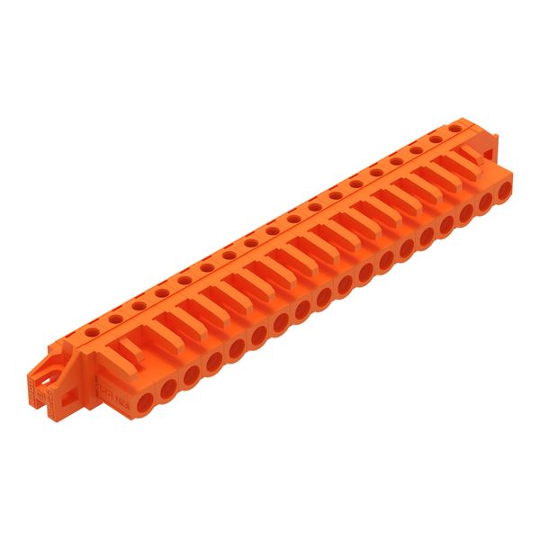 THT female header angled Pin spacing 5.08 mm orange image 1