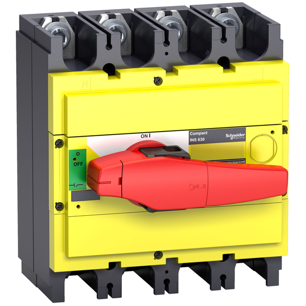 switch disconnector, Compact INS400 , 400 A, with red rotary handle and yellow front, 4 poles image 5