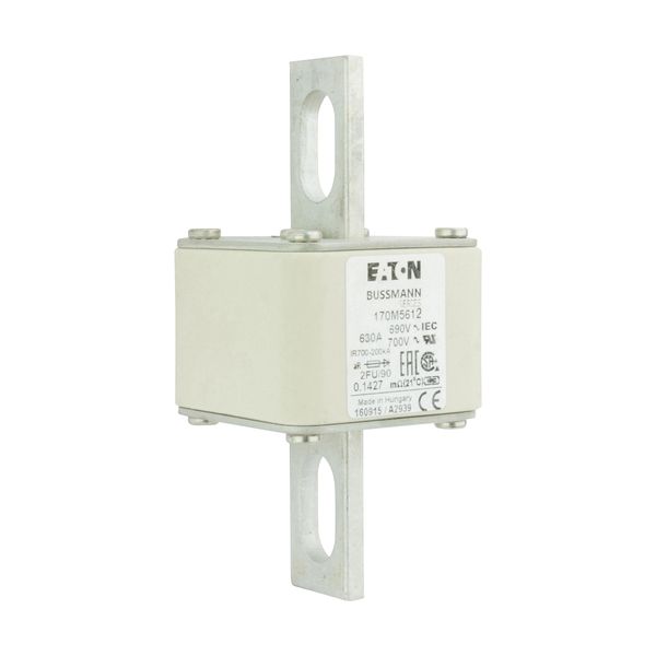 Fuse-link, high speed, 630 A, AC 690 V, size 2, 61 x 77 x 135 mm, aR, IEC, UL, no indicator, 90 mm centres image 12