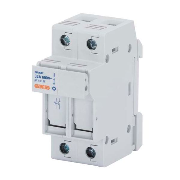 DISCONNECTABLE FUSE-HOLDER - 1P+N 10,3X38 690V 32A - 2 MODULES image 2