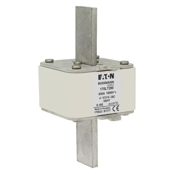 Fuse-link, high speed, 630 A, AC 1000 V, Size 3, 76 x 76 x 150 mm, aR, IEC, single indicator image 9