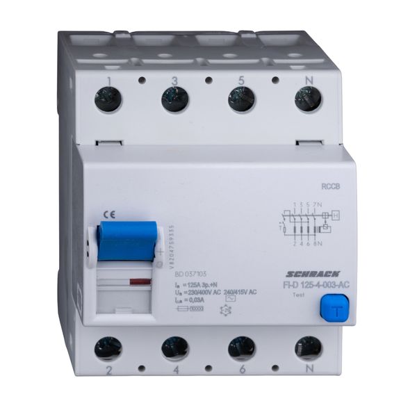 Residual current curcuit breaker 125A, 4-pole, 30mA, type AC image 6