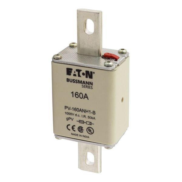 Fuse-link, high speed, 160 A, DC 1000 V, NH1, gPV, UL PV, UL, IEC, dual indicator, bolted tags image 16