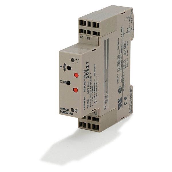 Timer, DIN rail mounting, 17.5 mm, 24-230 VAC/VDC, on-delay, 0.1 s-120 image 1