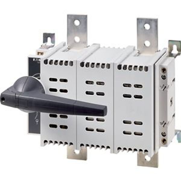 DC switch disconnector, 1000 A, 2 pole, 1 N/O, 1 N/C, with grey knob, service distribution board mounting image 1